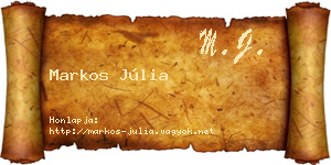 Markos Júlia névjegykártya