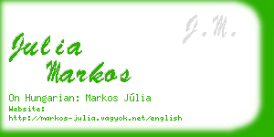 julia markos business card